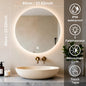 Smart Round Bathroom Mirror With LED Backlit Lights Wall Mounted Mirror 3 Colors Memory Stepless Dimmable Waterpoof IP54 Touch Switch