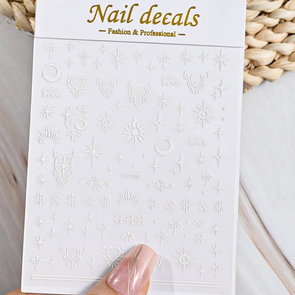 3D Metal Silver Flame Nails Stickers Gold Bronzing Stripe Lines Sliders Design Manicure French Nail Art Decoration Decal #Y2K