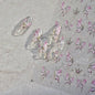 Shiny Jelly Butterfly Charming Golden Gradient Bowknot 5D Self Adhesive Nail Art Sticker Flower Petal Rhinestone Manicure Decals