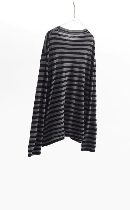 Classic Striped Long Sleeve T-Shirt Casual Versatile Knitted Pullover Top for Women 2026 Spring New Style