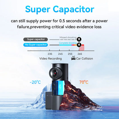 DDPAI M2 2K Dash Cam 330° Rotatable Car DVR with Smart Voice Control Night Vision Support 24H Parking Monitor