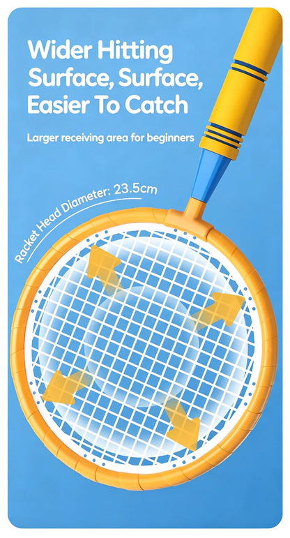 Badminton and Tennis Racket Kid 4in1 Sports Toy Hand Eye Coordination Gifts for Reflex Training Beginners Outdoors Beach