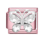 Pink Color Y2K Butterfly Star Bow Rabbit Heart Pendant Italian Charm Links Fit 9mm Stainless Steel Bracelet DIY Making Gifts