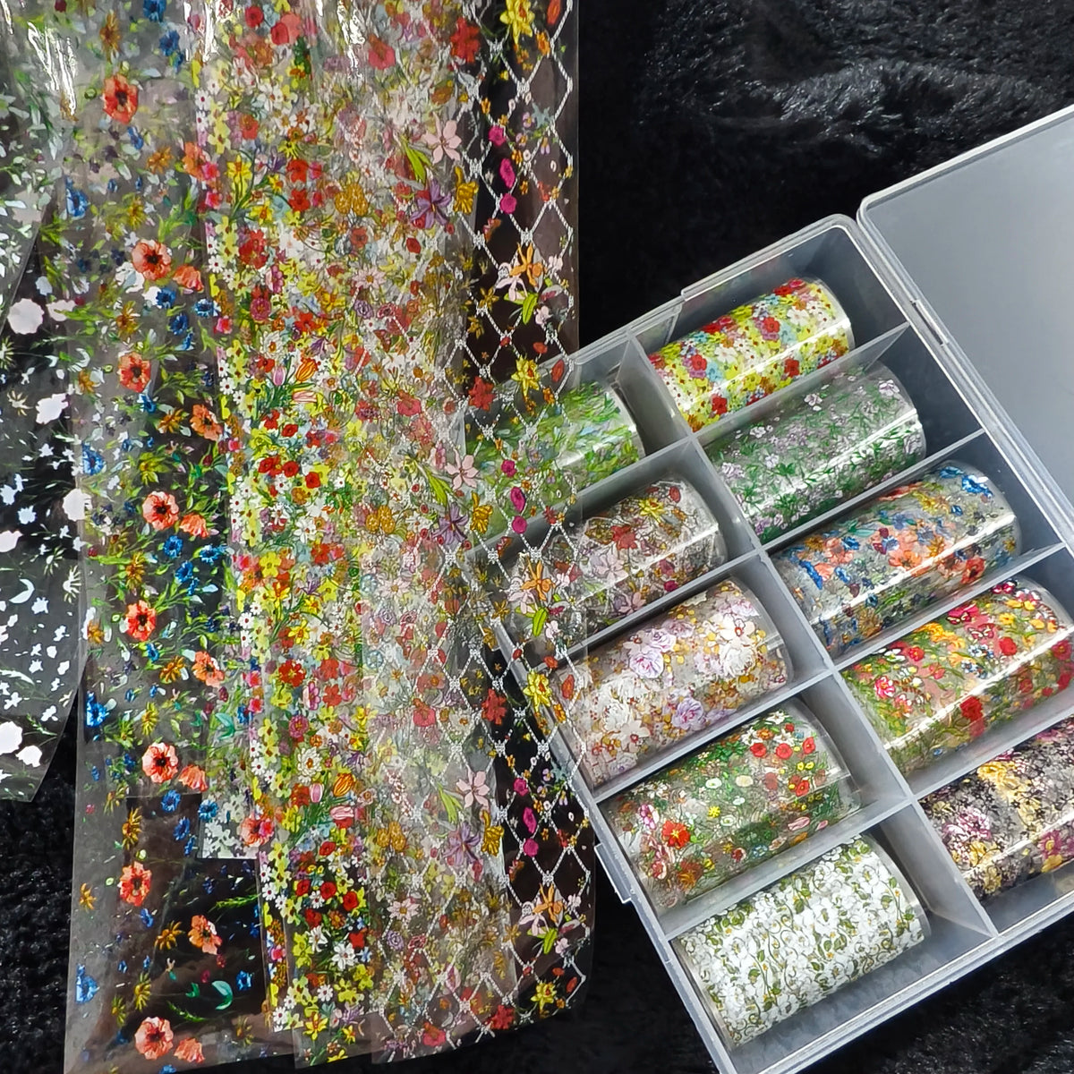 10Rolls Halloween  Flower Plaid Angel Marble  Bow Nail Foils Transfer Paper  Nail Art Stickers   Decal  Nails Decoration