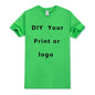 Custom Tshirt Front Back Print Professional Your Own Logo Text Photo Male Personalized Premium Gifts T-shirt EU Size 100% Cotton