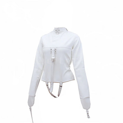 PU Leather Straitjacket BDSM Bondage Harness Female Adult Couple Game Straight Jacket Halloween Costume  Sex Toy for Women