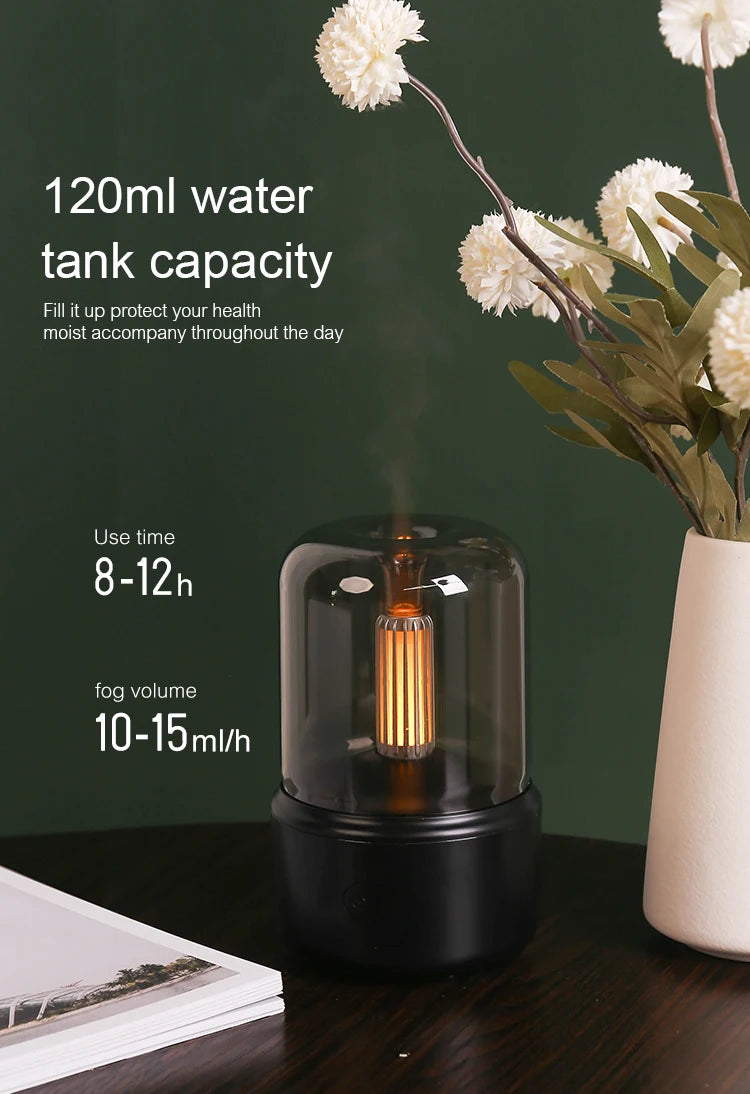 KINSCOTER Mini Aromatherapy Diffuser USB Air Humidifier Essential Oil Night Light Cold Mist Maker Sprayer for Home Bedroom