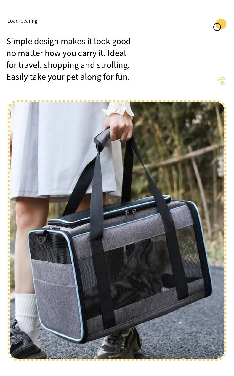 Large Capacity Mesh Breathable Pet Bag Outdoor Portable Cat Backpack Breathable Mesh Pet Travel Carrier Cats Daily Outdoor Use