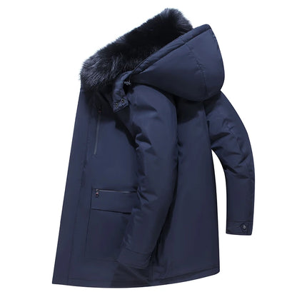 Winter New Arrived Men Thickened Down Jacket -30 Winter Warm Down Coat Jacket Men Fashion Long White Duck Hooded Down Parkas