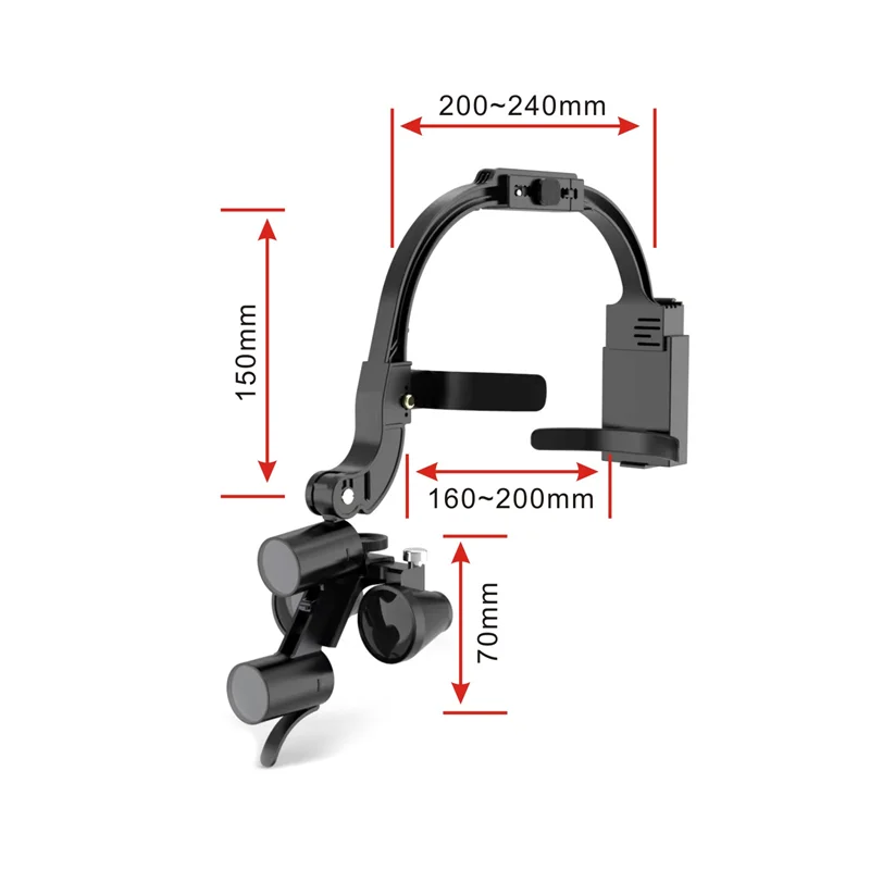 2.5X 3.5X Binocular Dental Loupe Magnification Headlamp with Single Battery Surgical LED Headlight for Dentist Medical Lamp