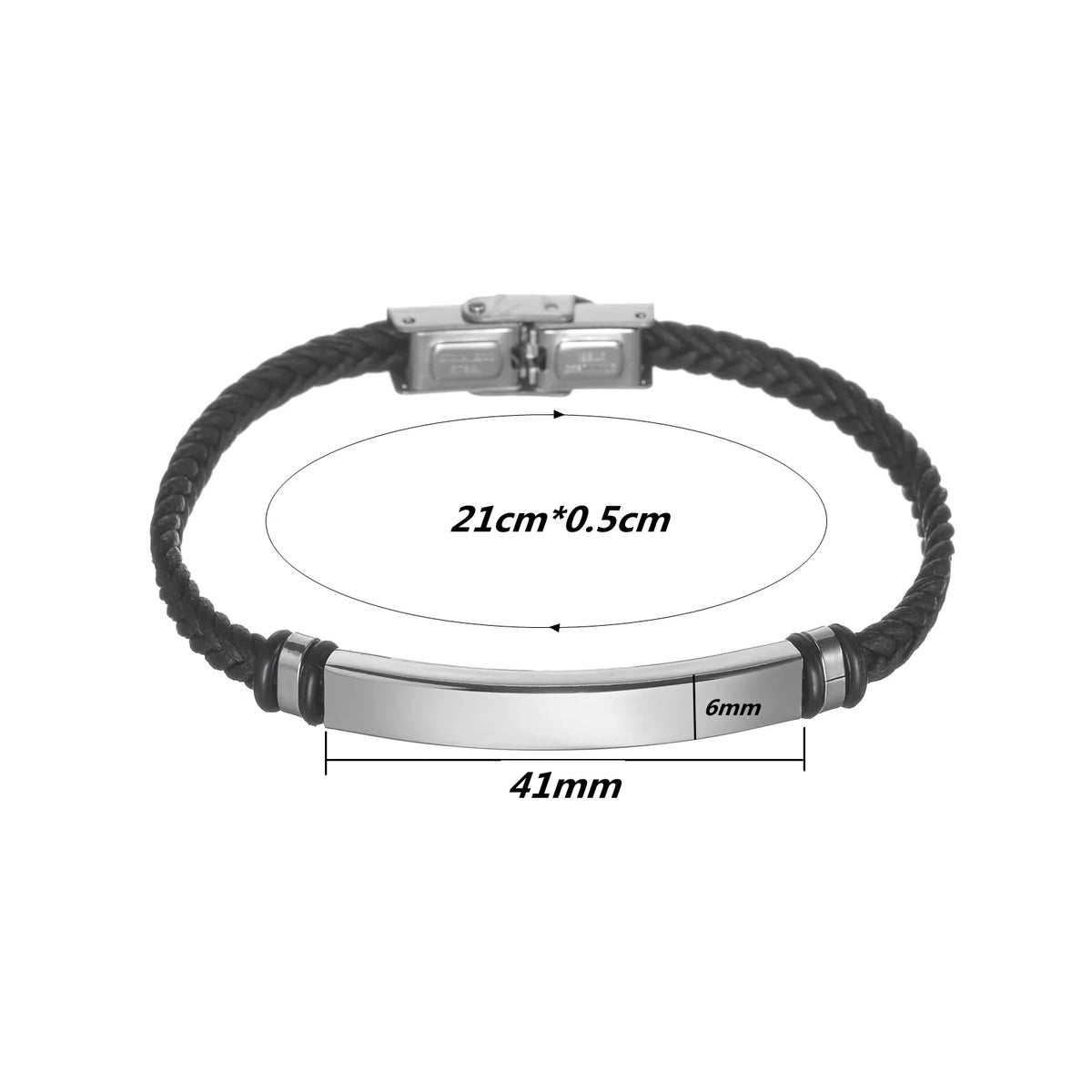 Bracelet Homme Twist Braid Leather Rope Bracelets For Men Stainless Steel Hiphop Rock Fashion Jewelry Accessories Wholesale