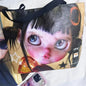 Brand Portrait Print Tote Bag Large Capacity Top-handle Shopper Bag Fashion Pvc Kraft Paper Shoulderbag Waterproof Pouch Storage
