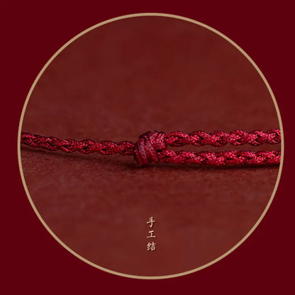 Hand Braided Red Rope Bracelet Copper Lucky Bead Hand Rope Couple Bracelet Simple Buckle Ethnic Original Female Accessory