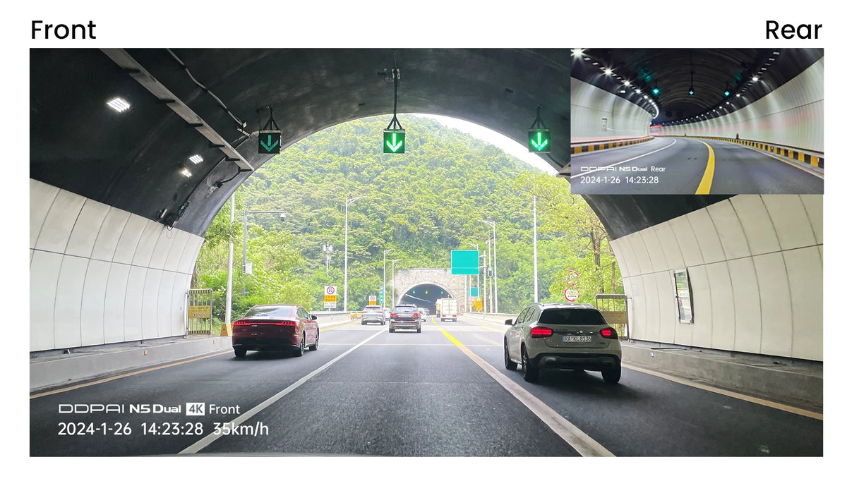 DDPAI Dash Cam N5 Dual Front and Rear 4K Ultra HD Resolution Dash Camera NightVIS ADAS GPS Auto Record