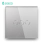 Bseed Touch Light Switch 1/2/3 Gang 1/2 Way Intermediate Stair Switch EU Power Sensor Switches Black White With Glass Panel