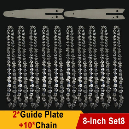 Chain for Mini Chainsaw 8 Inch 1/4"P Electric Saw 45 knots 22 knives Saw Blade Wireless Mini Saw Bar Chain Guid Logging Chainsaw