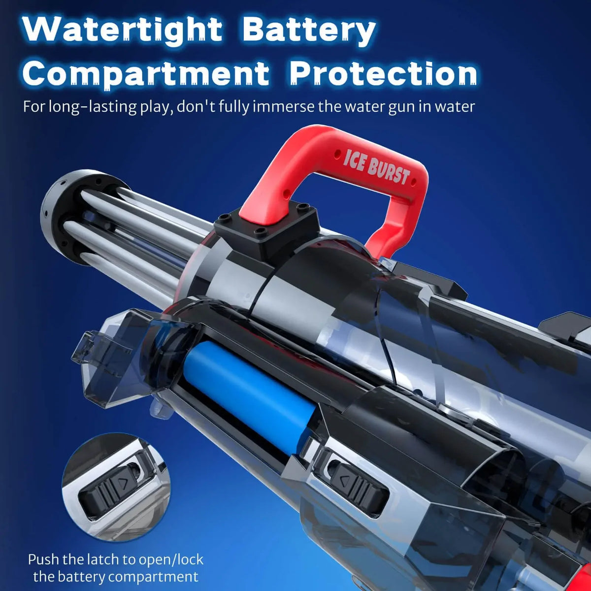 2025 The Strongest Gatling Electric Water Gun Toy, Summer Beach Pool Battle Light Shooting Water Gun Boy Adult Children Gifts