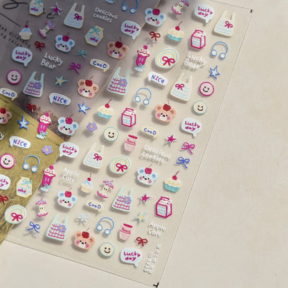Colorful Water Bubble 5D Nail Art Stickers Goldfish Koi carp Dreamy Polarized Dreamlike Self Adhesive Delicate Manicure Decals