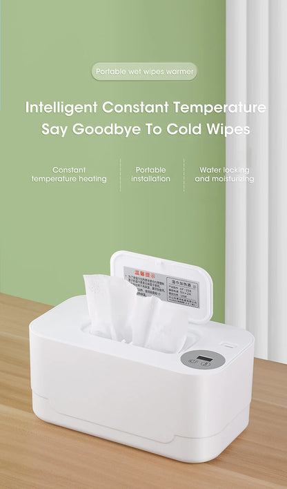 LED Display Baby Wipe Warmer Heater Wet Towel Dispenser Portable USB Charge Baby Wipe Warmer Napkin Heating Box Home/Car Use