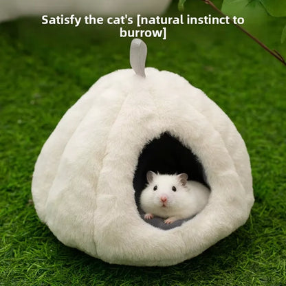 Small Pet Winter Warm Nest Rabbit Fleece Hamster House Gerbil Hideout Plush Mouse Sleeping Cave for Hamsters Mice