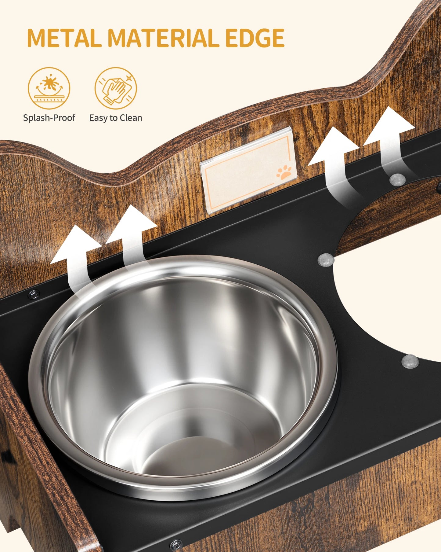 Raised Dog Bowl, Includes Two Stainless Steel Bowls with Splash-proof, Squeaky-Free Design, Suitable for Small and Medium Dogs