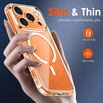 Clear Magnetic Case For iPhone 17 Pro Max Air 16 15 14 Plus 13 12 11 Phone Original Cover For Magsafe Transparent Hard Shell