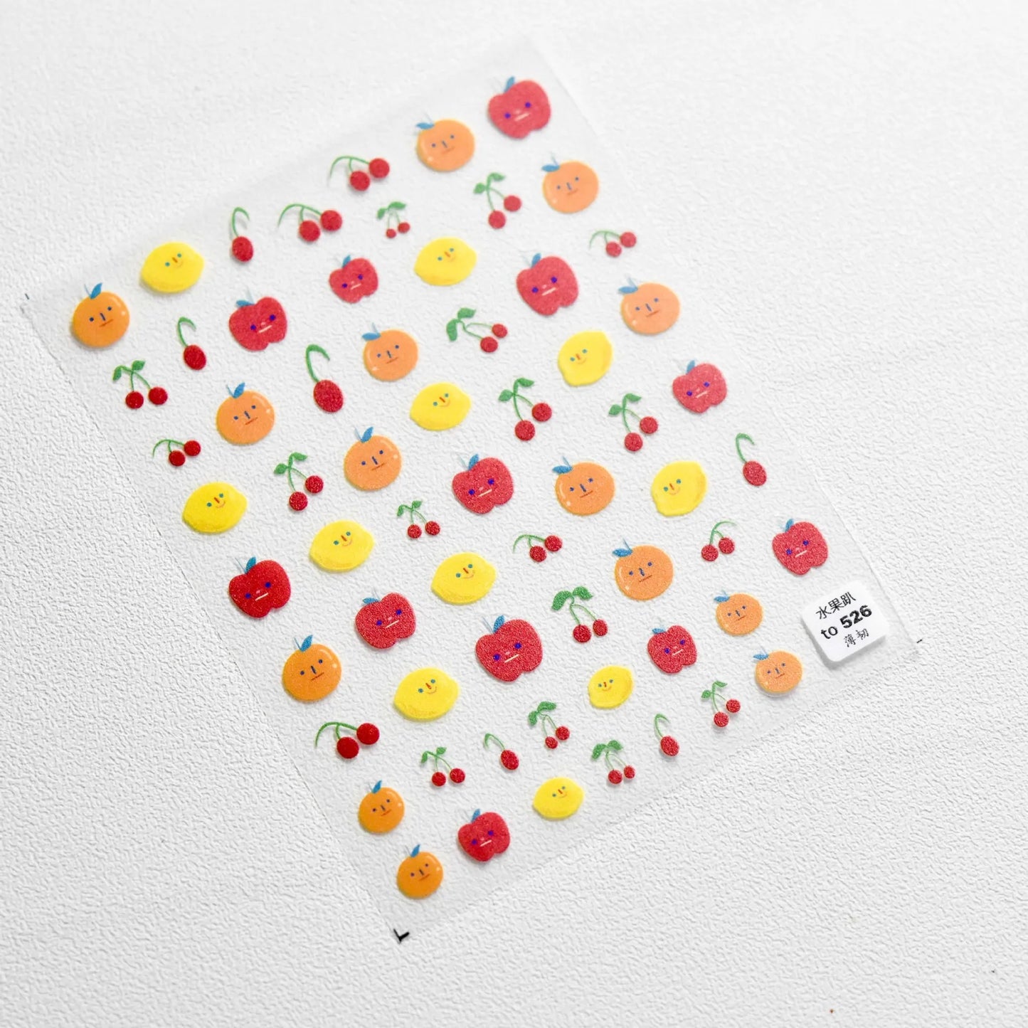 Fresh Sweet Fruits Strawberry Cherry Bowknot Love Heart Lemon 5D Nail Art Stickers Self Adhesive Decorations Nail Manicure Decal