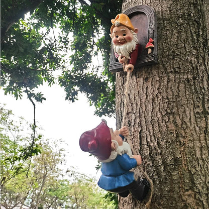 Garden Gnomes Dwarfs Climbing Ropes Resin Crafts Outdoor Yard Decor Art Statues Figurines Gift for Home Courtyard Lawn Ornament