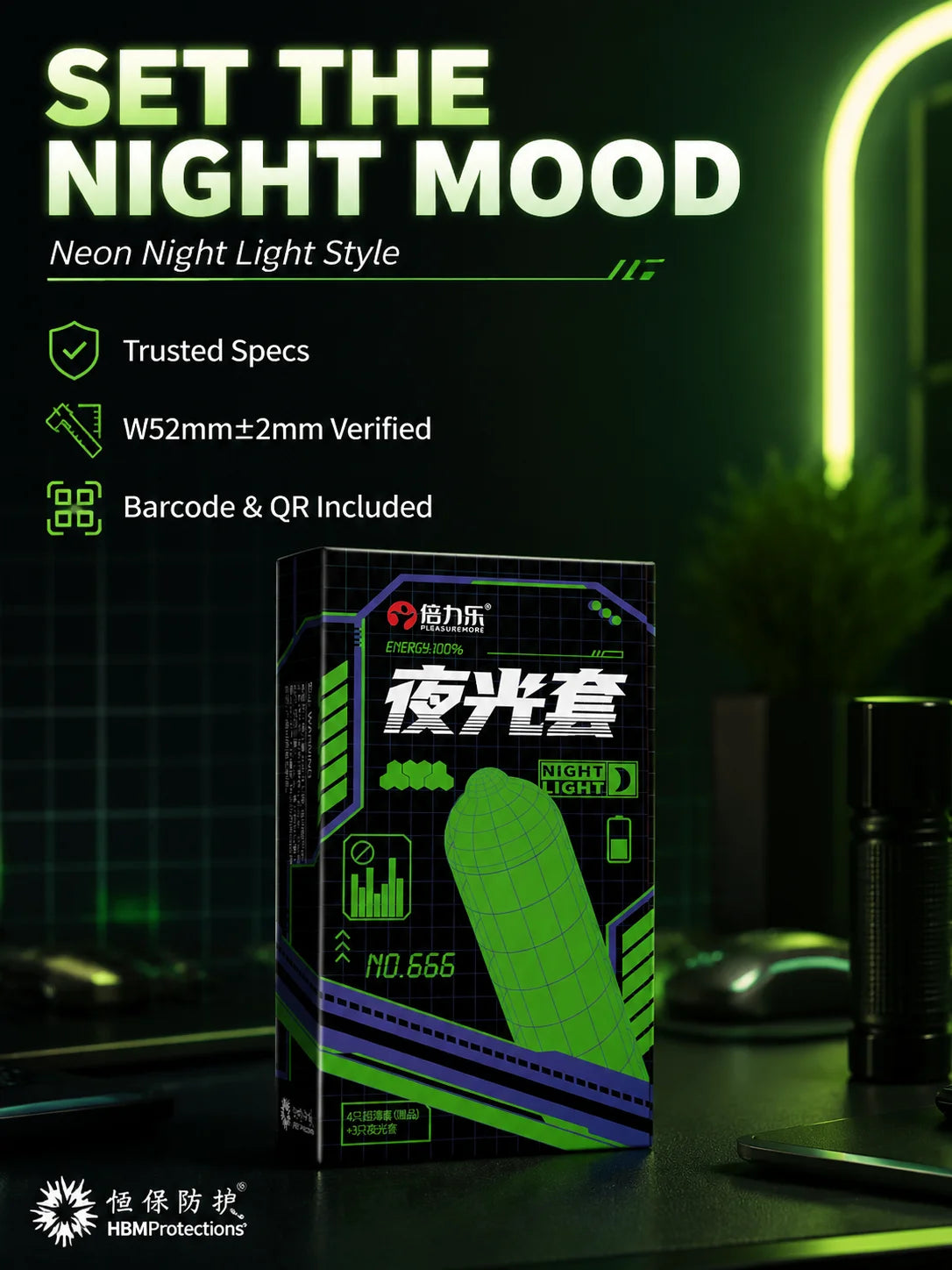 Glow in the Dark Condoms Set 7pcs Ultra Thin Lubricated Natural Latex Men Novelty Fun Night Sensual Romantic Touch Fit Beilile