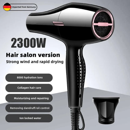 2300W Hair Salon Hair Dryer High Power Strong Wind Speed Dry Blue Light Ion Silent Home Hairdresser Special New Product