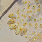 1Sheet 5D Soft Embossed Relief Nail Stickers Cute Daisies Self Adhesive Slider Stickers Press On Nails DIY Japanese Nail Art Dec