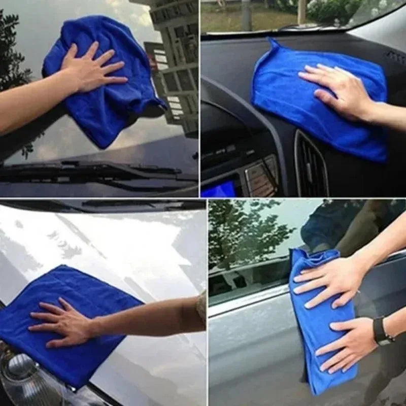 30x30cm Multi-Use Microfiber Cloth - Blue Super Absorbent Towel For Car Care Kitchen Home & Office Cleaning