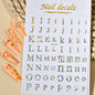 3D Glittery Gothic Letter Design Nail Art Stickers Uppercase Alphabet Letters Artistic Designs DIY Nail Art Decals Decoration #1