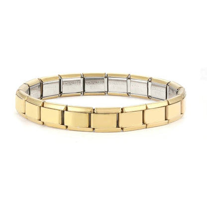 Stainless Steel Purple Rose Pink Black Champagne Gold Color Italian Charms Bracelet Colorful 9mm Width Bangle Men Women Jewelry