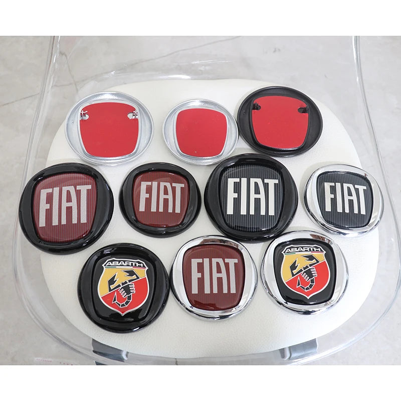 1pcs 3D 9.7cm 8.5cm 7.5cm ABS Car Front Logo Front Grill Rear Bumper Tail Door Trunk Emblem Sticker Styling Accessories For FIAT