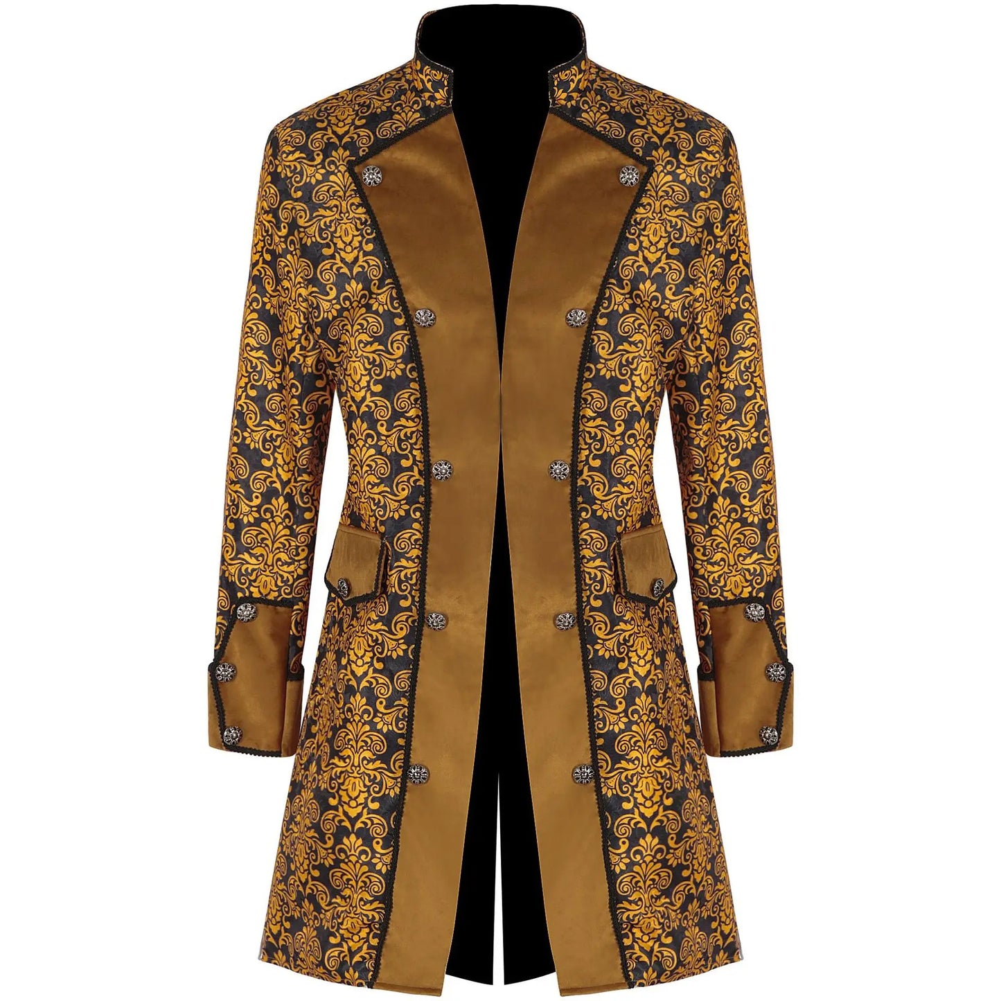 Men Steampunk Coat Tuxedo Medieval Costume Jacket Halloween Retro Renaissance Victorian Party Male Stand Collar Fashion Tailcoat