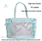Japanese Sweet Women Ribbon Ita Bag Cute Lolita Girl Transparent Handbags Fashion Large Capacity Tote Bag Aesthetic Shoulder Bag