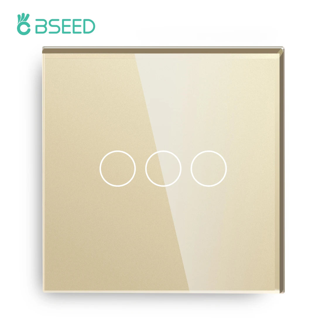 Bseed Touch Light Switch 1/2/3 Gang 1/2 Way Intermediate Stair Switch EU Power Sensor Switches Black White With Glass Panel