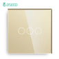 Bseed Touch Light Switch 1/2/3 Gang 1/2 Way Intermediate Stair Switch EU Power Sensor Switches Black White With Glass Panel