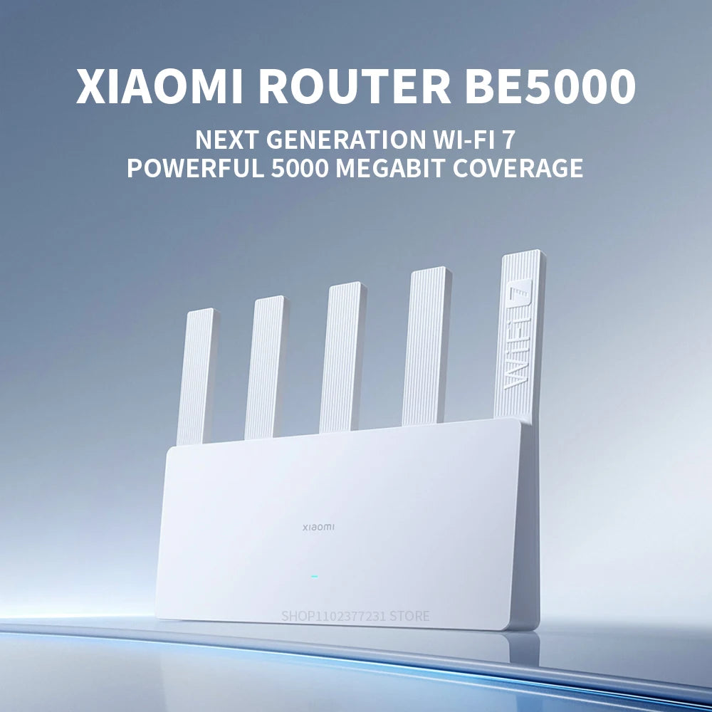 NEW XIAOMI Router BE5000 Wi-Fi 7 2.4/5GHz Dual-Frequency Mesh 2.5G High-Speed Network Port IPTV OFDMA Signal Amplifier Mi Home