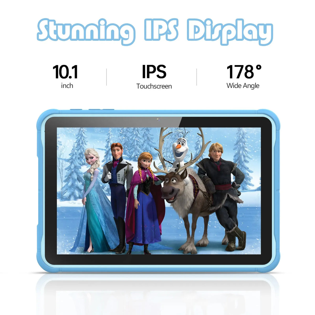 Pritom 10 Inch Kids Tablet Android 13 Go WIFI Quad Core Processor 2GB RAM 64GB ROM YouTube with Case