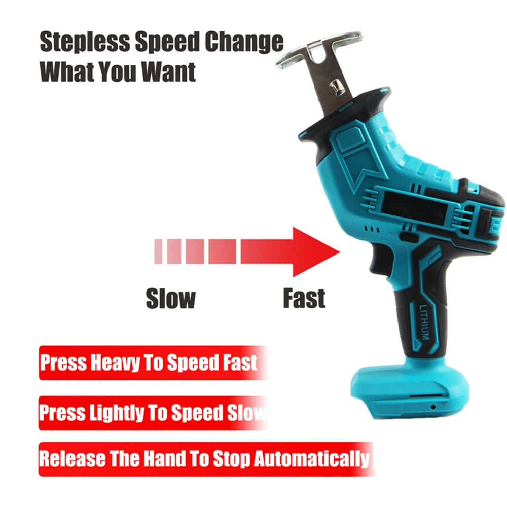 100MM Cordless Electric Reciprocating Saw 3000RPM Variable Speed Metal Wood Cutting Tool Electric Saw For Makita 18V Battery