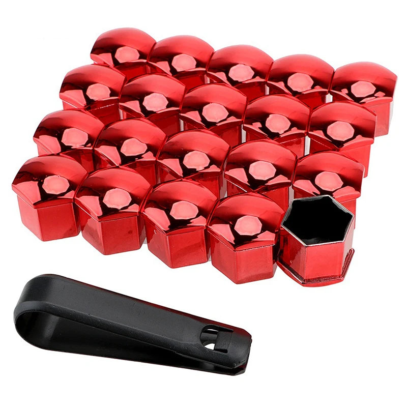 17mm/19mm/21mm 20Pcs Car Wheel Nut Caps Protection Covers Caps Auto Hub Screw Cover Black Car Tire Bolt Nut Cap Tyre Decoration