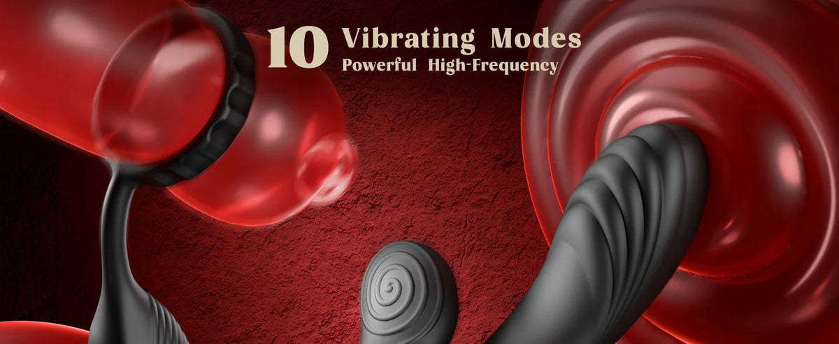 Anal Vibrator Prostate Massager with Cock Ring Buttplug Stimulator with 10 Kneading & 10 Vibrating Modes Sex Toys for Men Gay