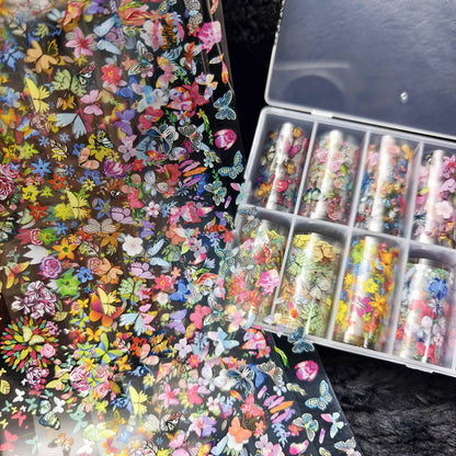 10Rolls Halloween  Flower Plaid Angel Marble  Bow Nail Foils Transfer Paper  Nail Art Stickers   Decal  Nails Decoration