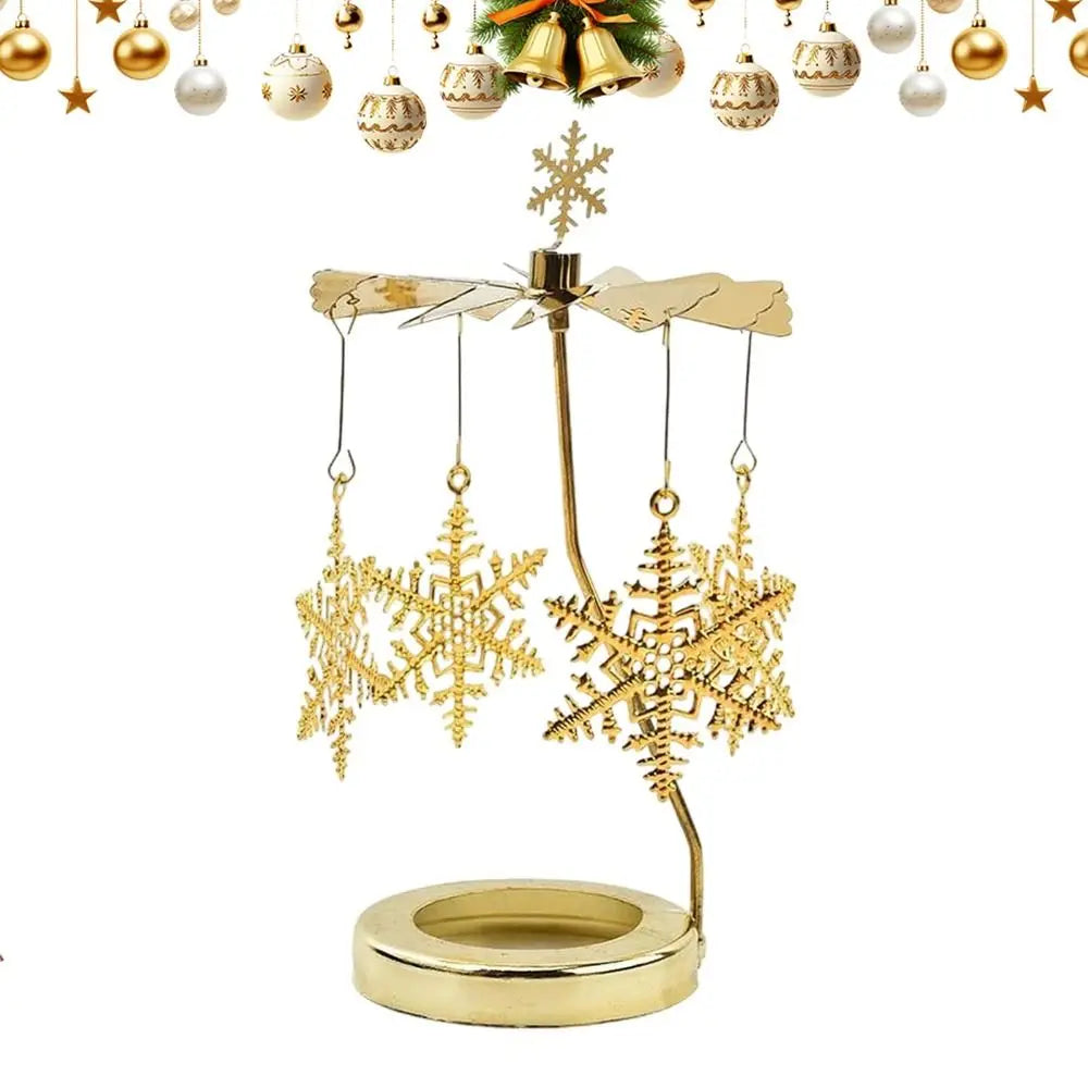Metal Rotating Candle Holder Heat-Powered Rotation Elegance Style Spinner Carousel Rotating Mechanism Tea Light Holder