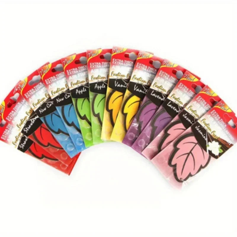 60/120/240/360/600pcs Leaf Shape Car Air Freshener Natural Scented Tea Paper Auto Hanging Vanilla Perfume Fragrance