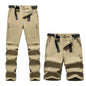 Men's 2 in 1 Convertible Hiking Pant Quick Dry Elastic Outdoor Running Cargo Trouser Summer Waterproof Fishing Camping Plus Size