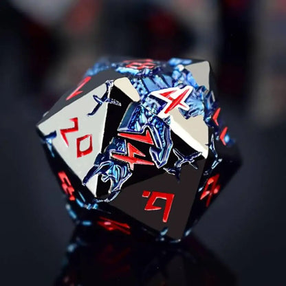 D&D Dice 7 Die Metal DND Dice Set, Weighted Metallic for Dungeons and Dragons Dice Set, Polyhedral D and D Dice Roleplaying Cube