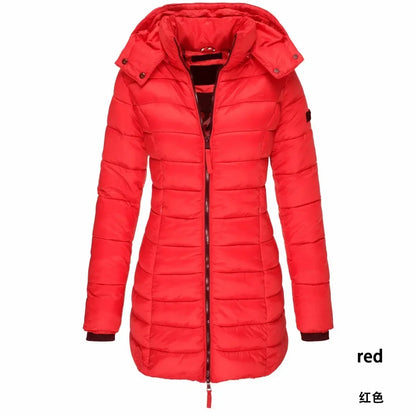 Winter Korean New Women's Cotton Padded Clothes Women's Medium Long Slim Cotton Padded Jacket Warm Down Cotton Padded Jacket